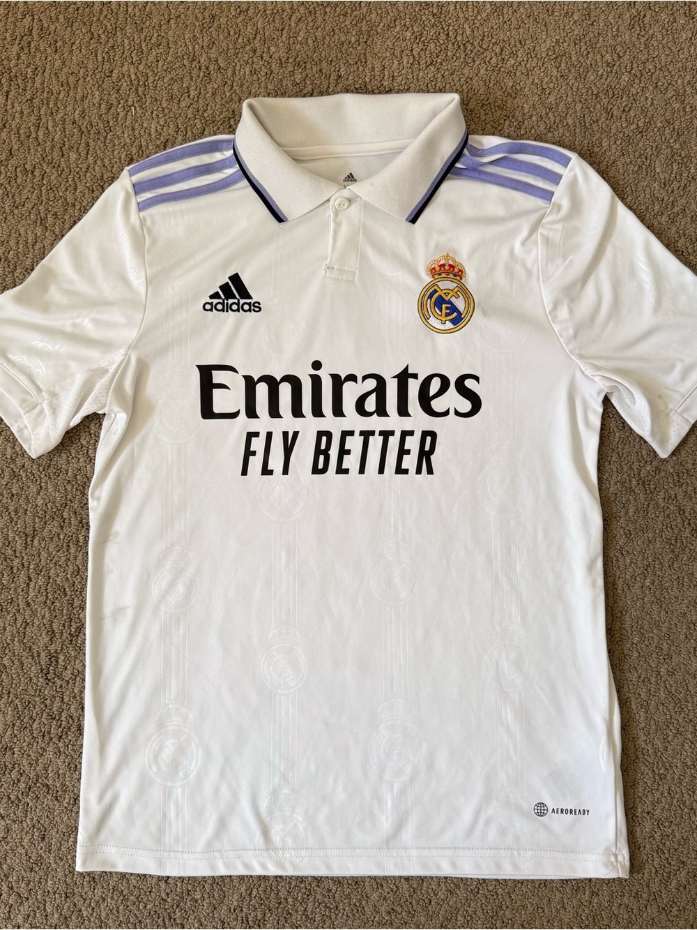 Authentic Adidas Real Madrid White Jersey Boys size 13-14Y
